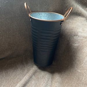 Ashland fall galvanized container black/silver with copper color handles